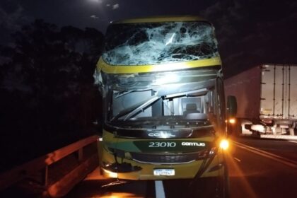 Arvore cai sobre ônibus com 27 passageiros, em Luz