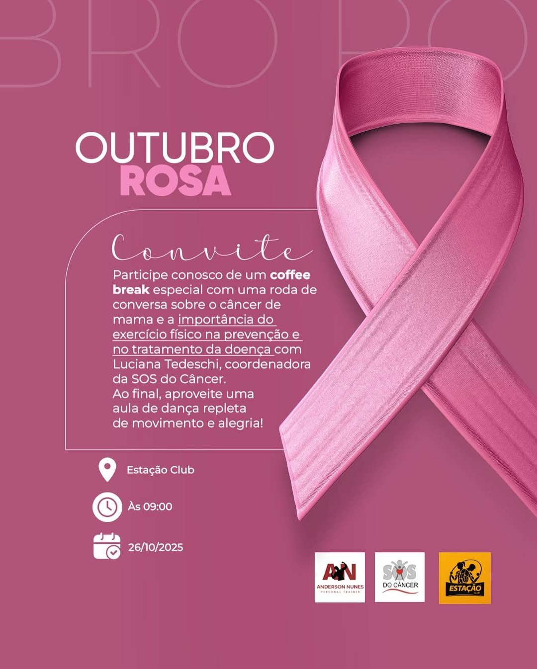 Anderson Nunes e SOS do Câncer realizam ação especial pelo Outubro Rosa em Divinópolis