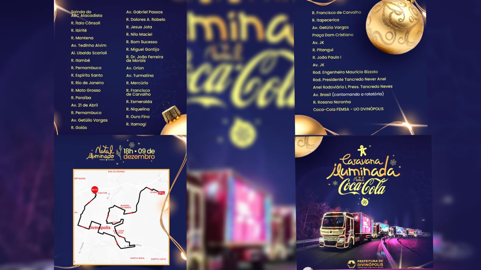 Noite mágica em Divinópolis Caravana Iluminada da Coca-Cola vem aí; confira a rota oficial