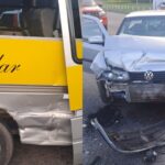 Van com 11 ocupantes e Saveiro colidem na MG-431; vítimas são levadas ao Hospital Manoel Gonçalves, em Itaúna