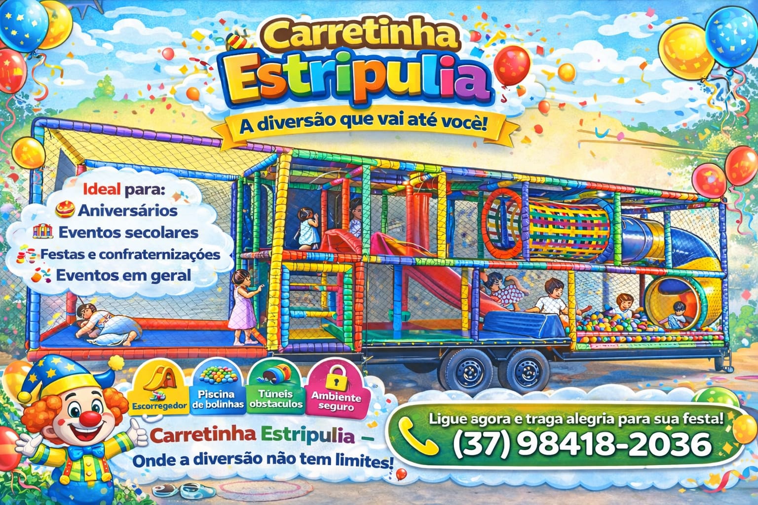 Carretinha Estripulia une diversão itinerante e segurança máxima