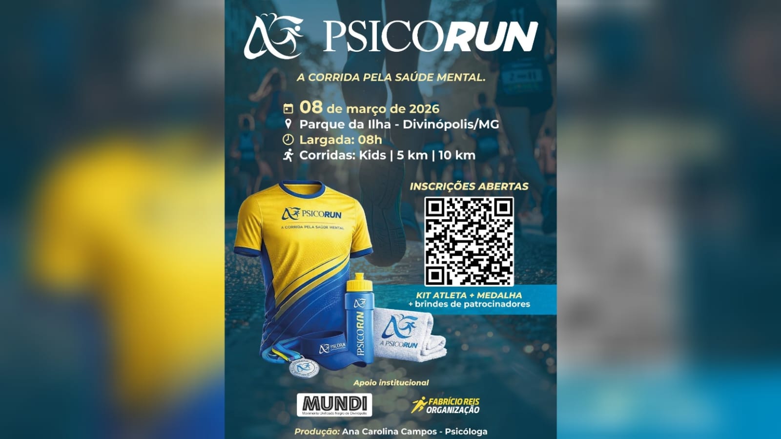 Saúde Mental em Pauta PsicoRun 2026 abre últimas vagas para corrida em Divinópolis