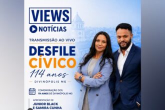 Com apresentação de Samira Cunha e Junior Black, Views Notícias transmite desfile cívico de 114 anos de Divinópolis; inscreva-se no canal do YouTube