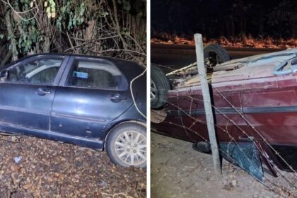 Motorista sem CNH capota carro na AMG-0335 em Divinópolis após colisão em ultrapassagem
