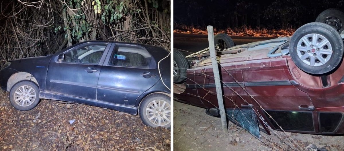 Motorista sem CNH capota carro na AMG-0335 em Divinópolis após colisão em ultrapassagem