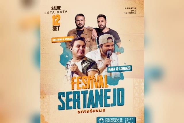 Música e lazer Praça da Bíblia sediará o 1º Festival Sertanejo de Divinópolis com grandes atrações