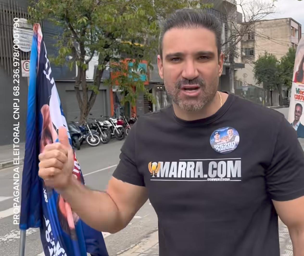 Vandalismo eleitoral alvo de vandalismo no Centro e no Serra Verde, Flávio Marra reforça que faz campanha com recursos próprios e sem fundo eleitoral
